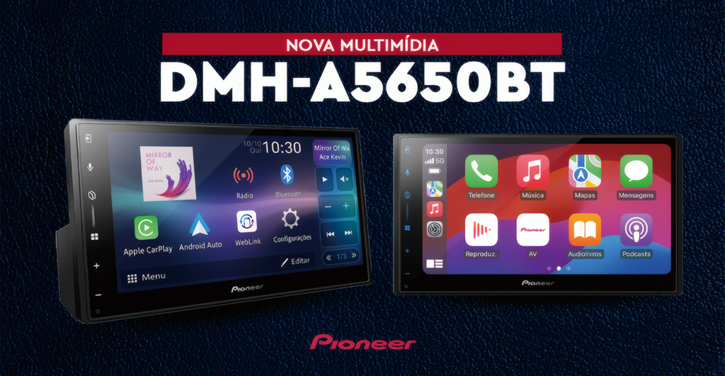 Radio 6.5 Pioneer DMH-A5650BT Carplay Android Auto Inalambri