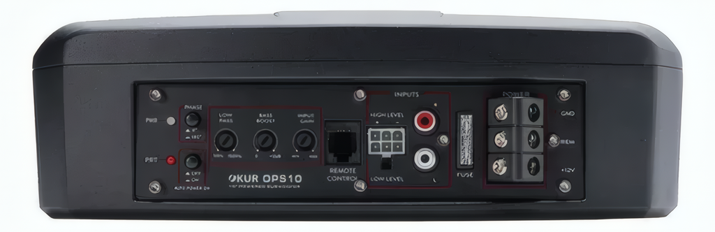 Subwoofer Plano Amplificado OKUR OPS10 10" 600W MAX 300W RMS