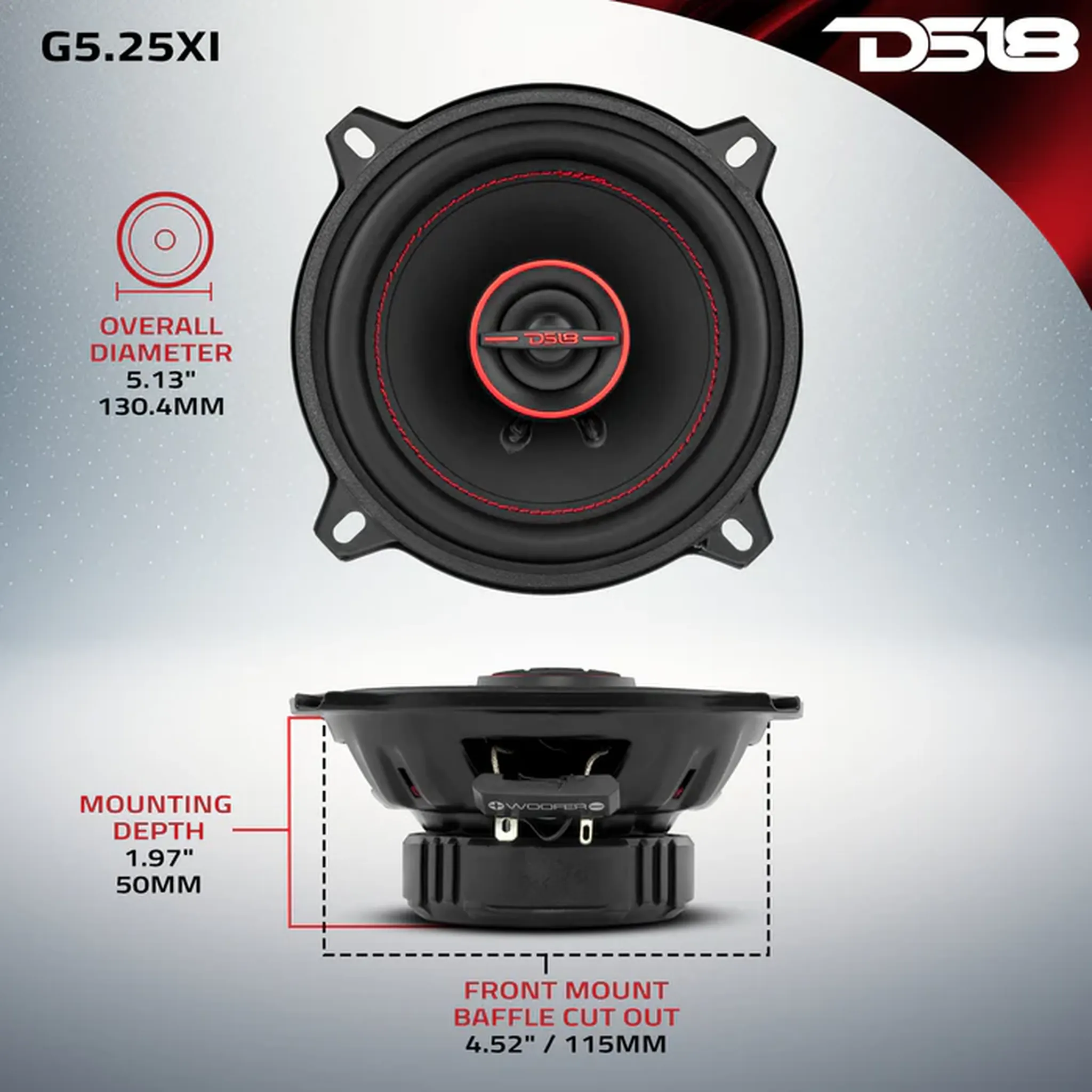 Parlantes 5.25 Pulgadas DS18 G5.25Xi 2 Vias 45W RMS 135W MAX