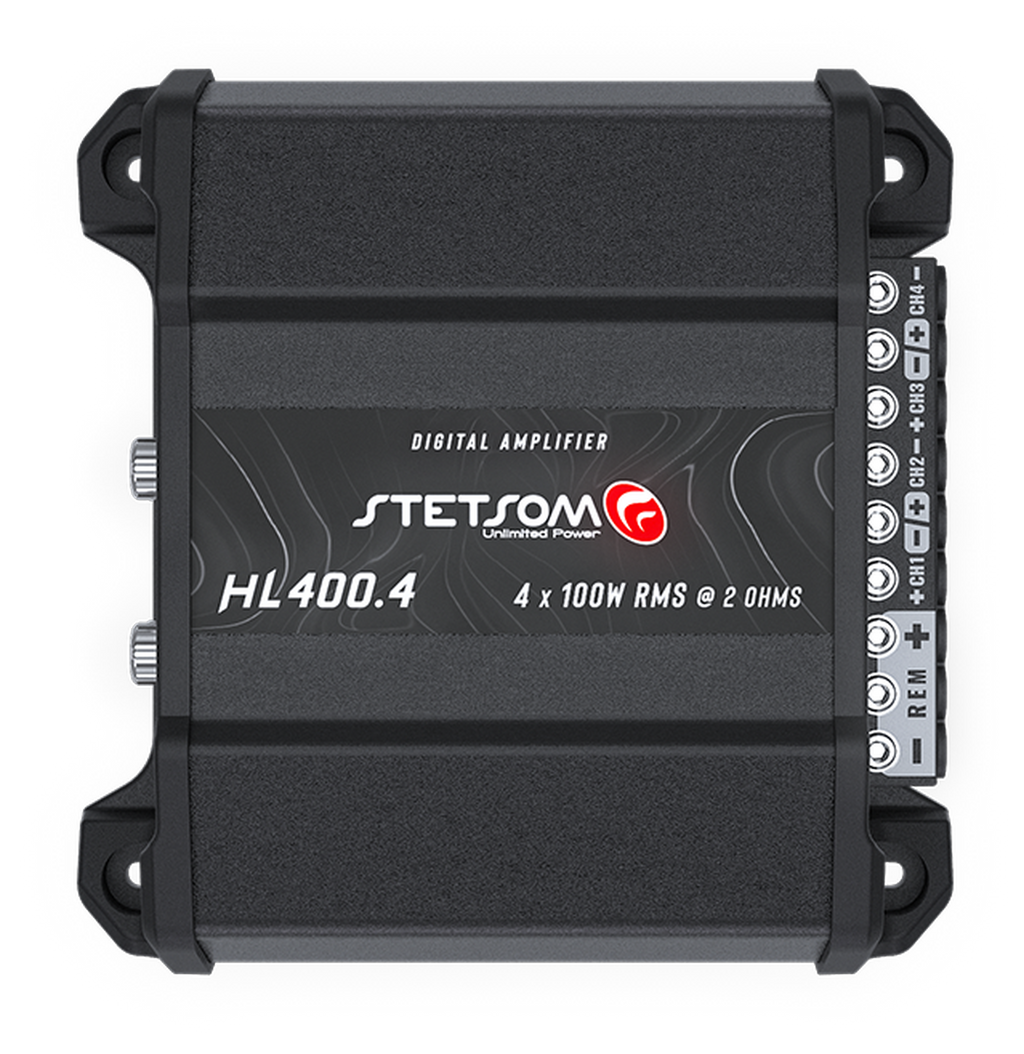 Amplificador 4 Canales Stetsom HL400.4 4X100W RMS 5hz-24khz