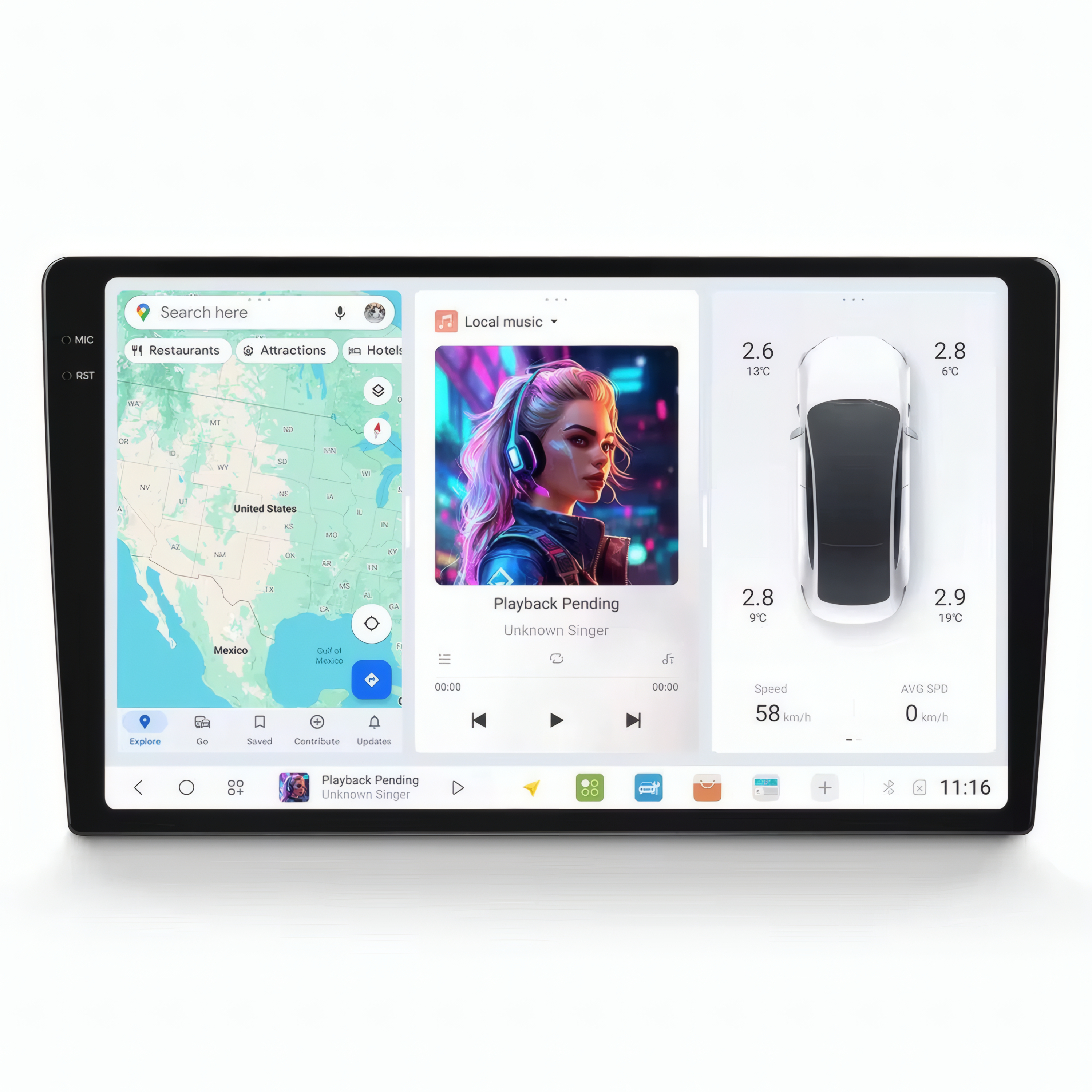 Radio 9.5 Carplay Android Powerboss One Plus 6+128 2.0 GHz