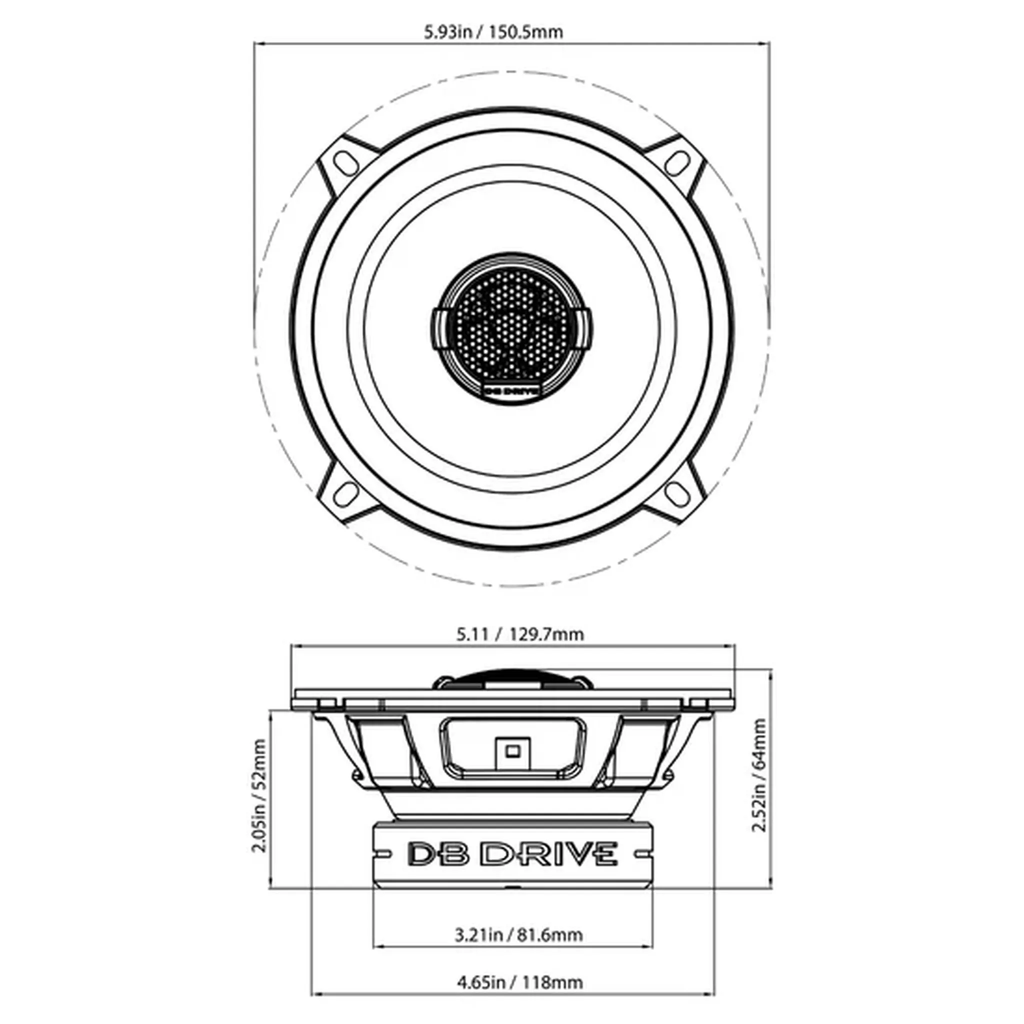 Parlantes 5.25 Pulgadas DB Drive S5.25 2 Vias 55W RMS 275W