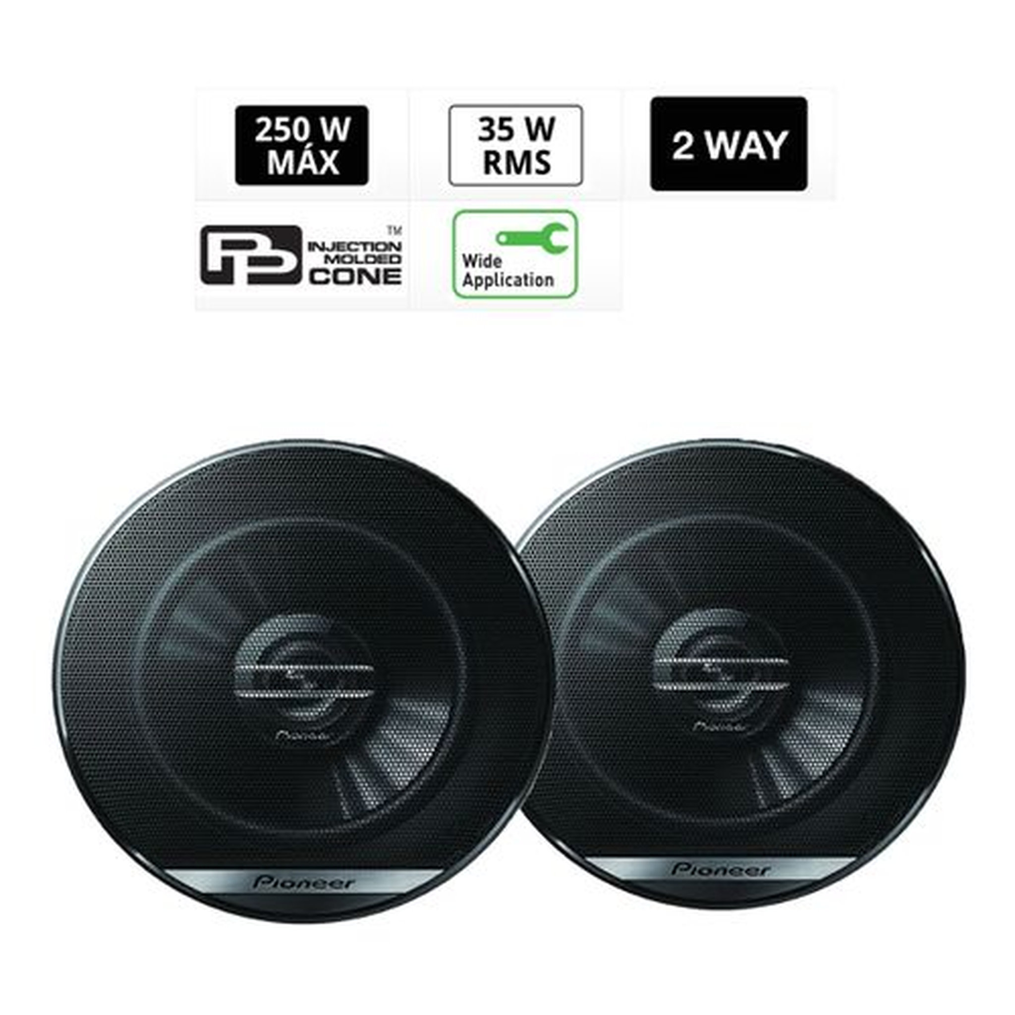 Parlantes 5.25 Pulgadas Pioneer TS-G1320F 2 Vias 35W RMS Negro
