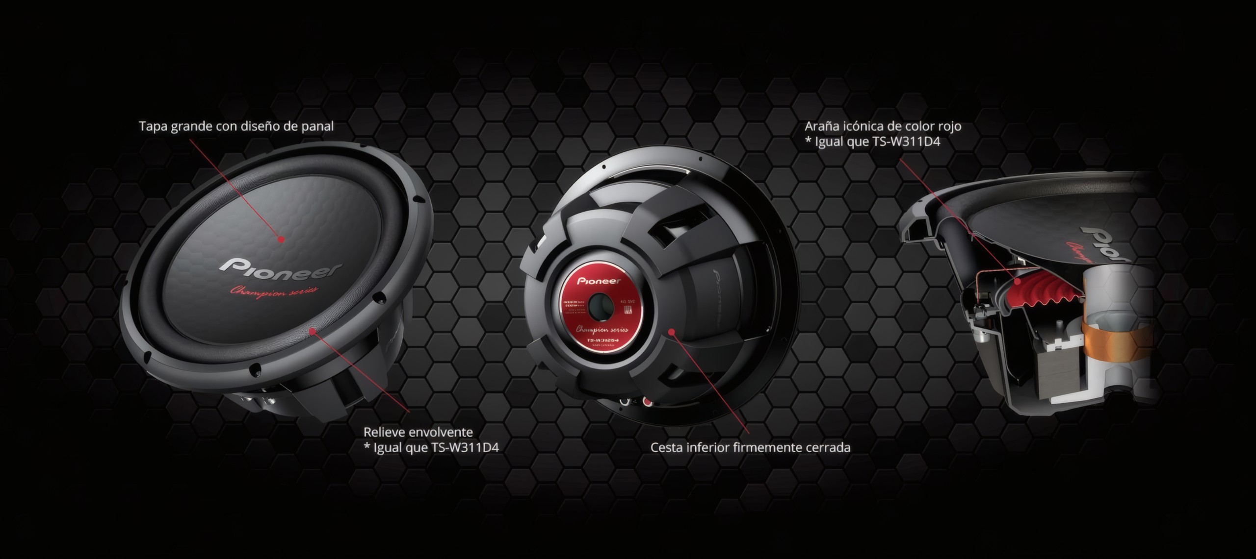 Subwoofer 12" Pioneer TS-W312S4 1600W 500W RMS 1 Bobina